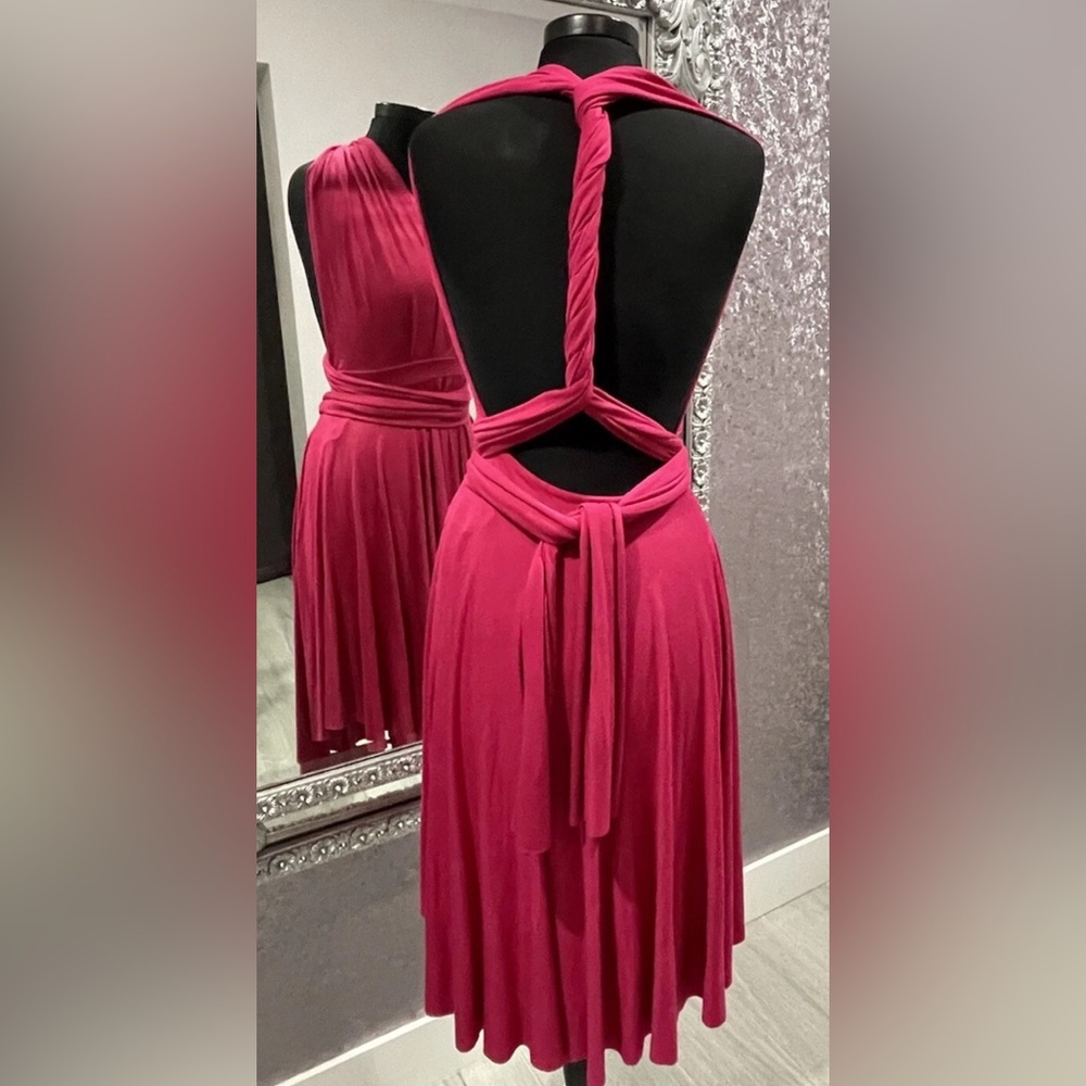 Tart Raspberry Infinity Wrap Dress - Picture 3 of 8